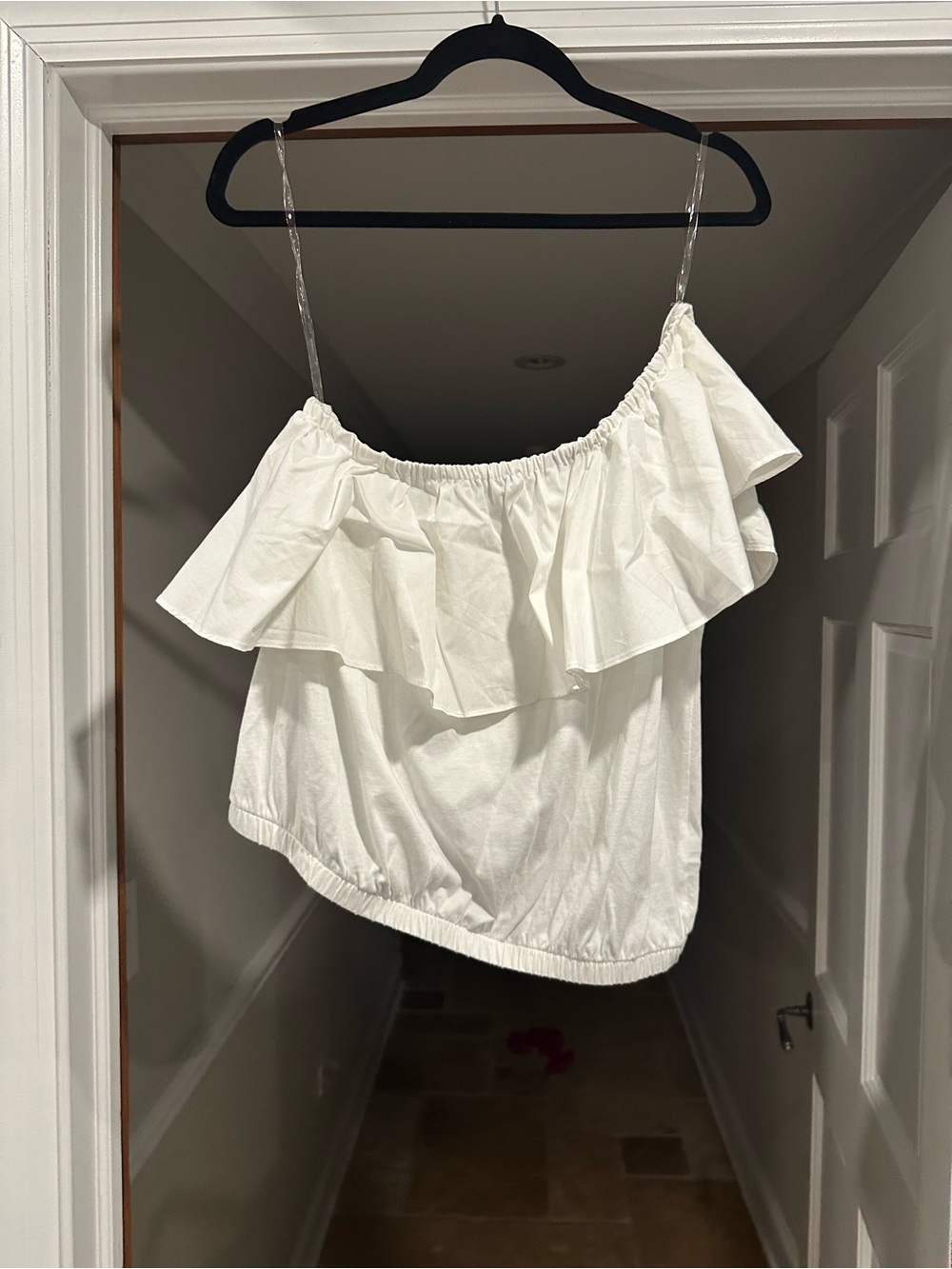 a new day White One-Shoulder Ruffle Cami